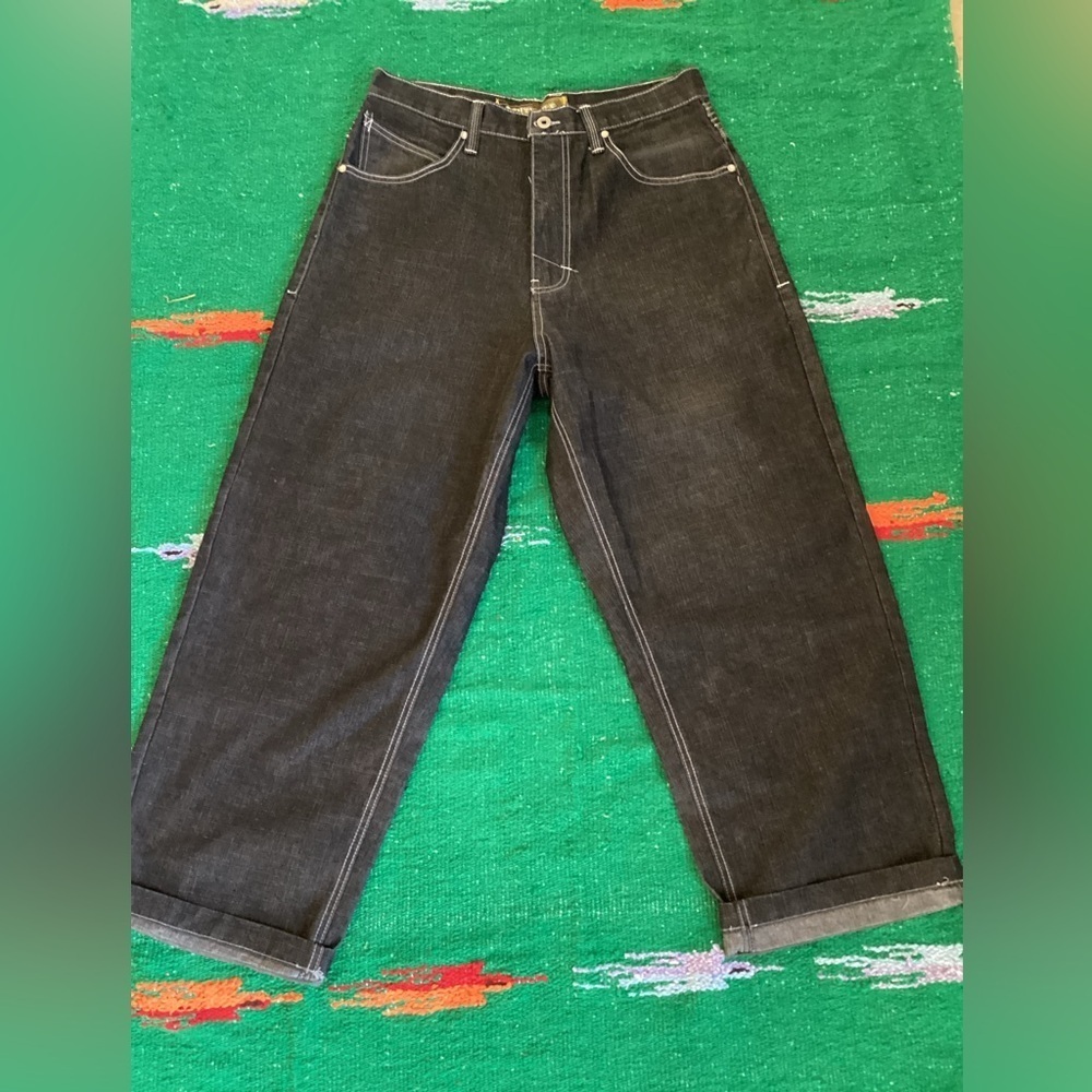 Vintage Southpole Baggy Jeans 36 90s Y2K Embroidered Grunge Hip Hop Black